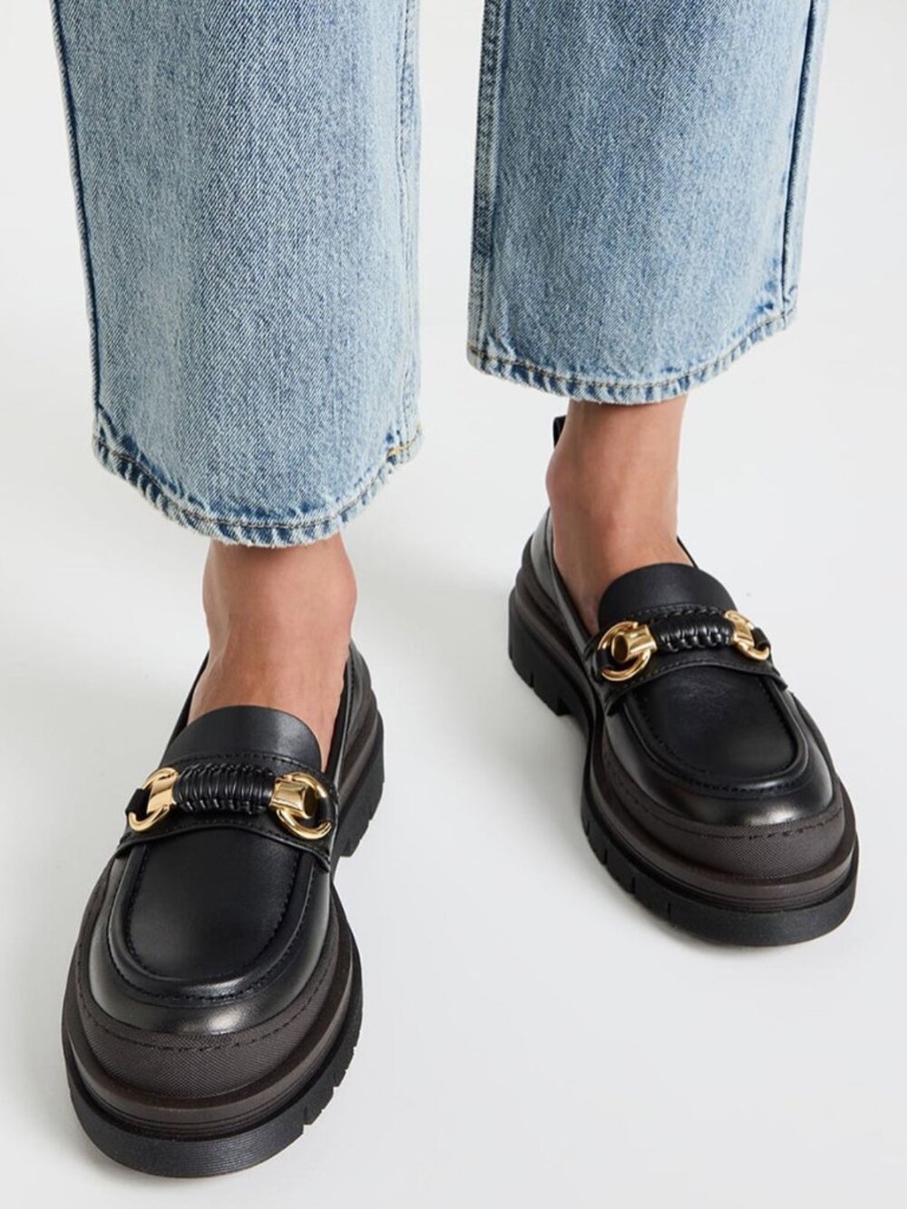 New! See by Chloe Lylia Loafer in Black - Chunky Platform Lug Sole